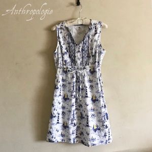 Adorable Anthropologie Dress Faithful and True sailboats beach summer